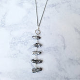 Osage Pearl Chips Beaded Chain Lariat Necklace
